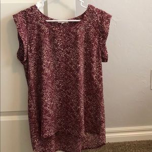 Maroon and cream sleeveless blouse from Pleione